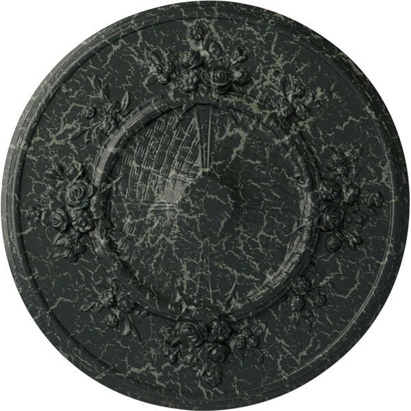 Ekena Millwork Flower Ceiling Medallion (Fits Canopies up to 3 7/8"), 27"OD x 1 1/8"P, Painted Turtle Crackle CM27FLPTC - main